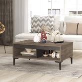 Table basse élégante 'ALIZÉ' bois foncé avec rangement parfaite pour les salons contemporains